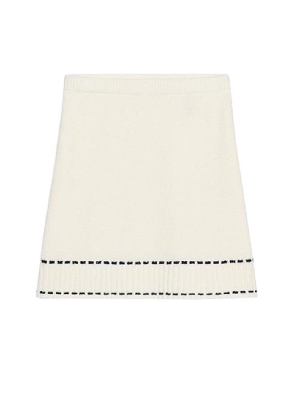 ZARA MINI TOPSTITCHED WHITE/BLUE SKIRT